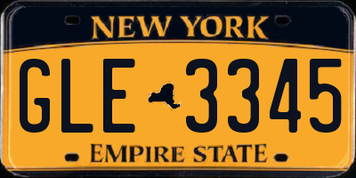 NY license plate GLE3345