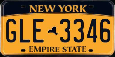 NY license plate GLE3346