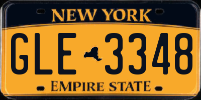 NY license plate GLE3348
