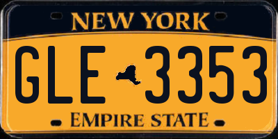 NY license plate GLE3353