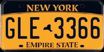 NY license plate GLE3366