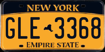 NY license plate GLE3368