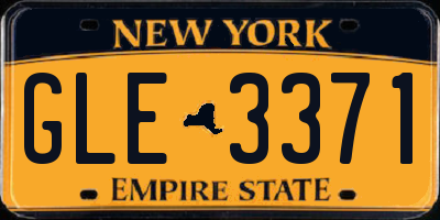 NY license plate GLE3371