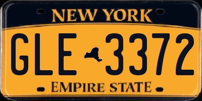 NY license plate GLE3372