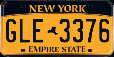 NY license plate GLE3376
