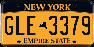 NY license plate GLE3379