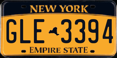 NY license plate GLE3394
