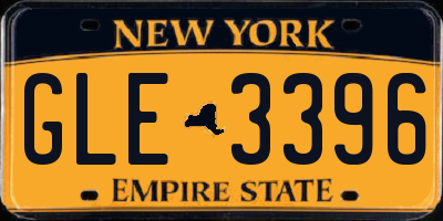 NY license plate GLE3396