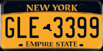 NY license plate GLE3399