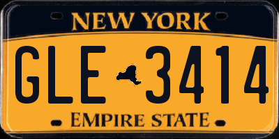 NY license plate GLE3414