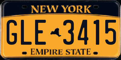 NY license plate GLE3415