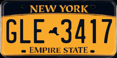 NY license plate GLE3417