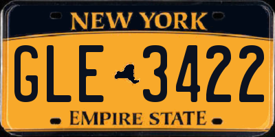 NY license plate GLE3422