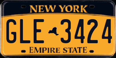 NY license plate GLE3424