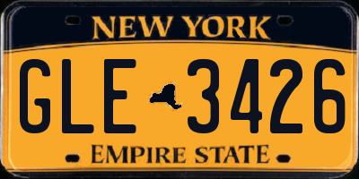 NY license plate GLE3426