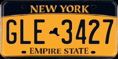 NY license plate GLE3427