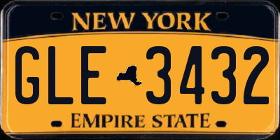 NY license plate GLE3432
