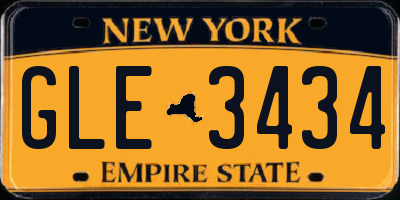 NY license plate GLE3434