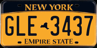 NY license plate GLE3437