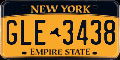 NY license plate GLE3438