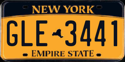 NY license plate GLE3441