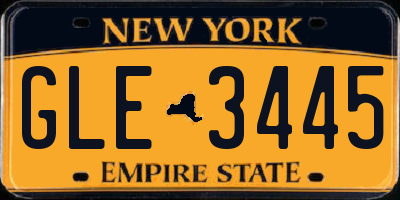 NY license plate GLE3445