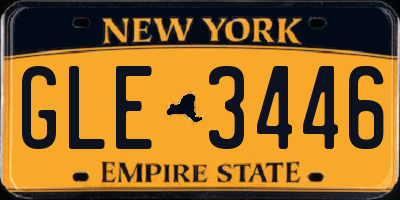 NY license plate GLE3446