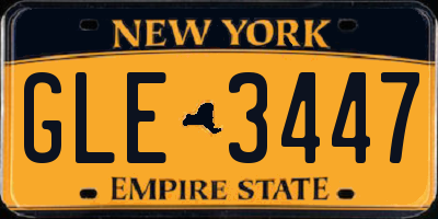 NY license plate GLE3447