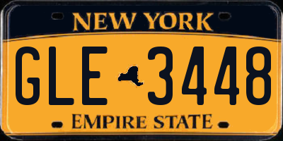 NY license plate GLE3448
