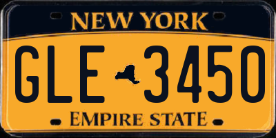 NY license plate GLE3450