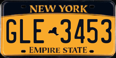 NY license plate GLE3453