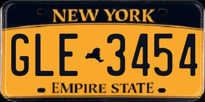 NY license plate GLE3454