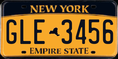 NY license plate GLE3456