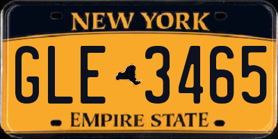NY license plate GLE3465