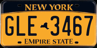 NY license plate GLE3467