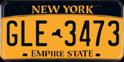 NY license plate GLE3473