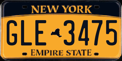 NY license plate GLE3475
