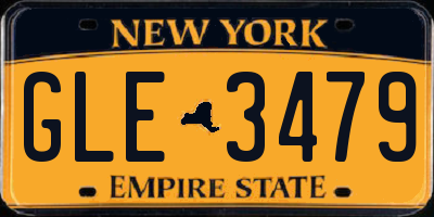 NY license plate GLE3479