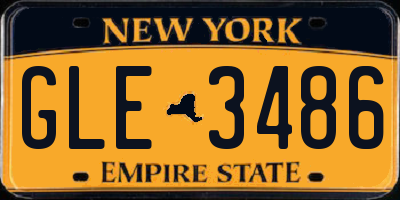 NY license plate GLE3486