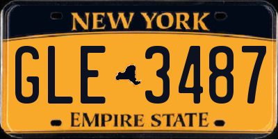 NY license plate GLE3487