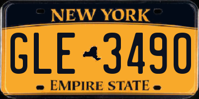 NY license plate GLE3490
