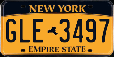 NY license plate GLE3497