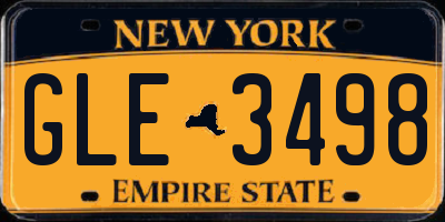NY license plate GLE3498