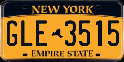 NY license plate GLE3515