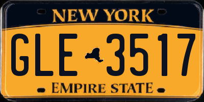 NY license plate GLE3517
