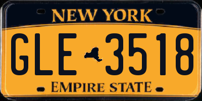 NY license plate GLE3518