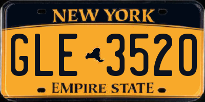 NY license plate GLE3520