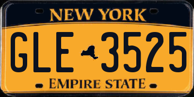 NY license plate GLE3525