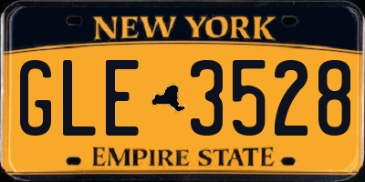 NY license plate GLE3528