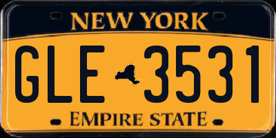NY license plate GLE3531